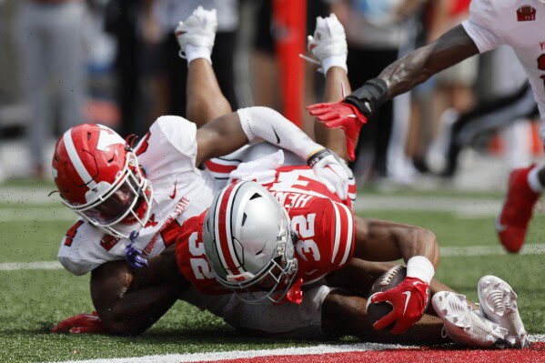 Harrison Henderson each score a pair of TDs as No. 5 Ohio State